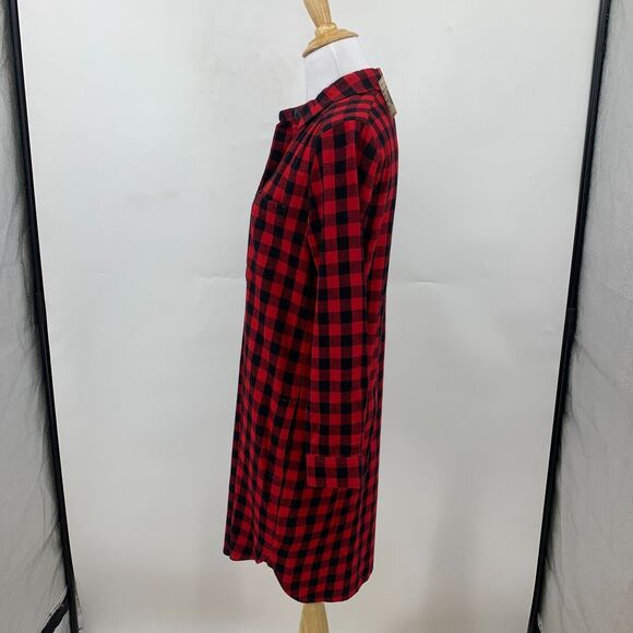 Madewell Flannel Latitude Shirt Dress Womens XS Extra Small Buffalo Plaid Cotton - Picture 6 of 14